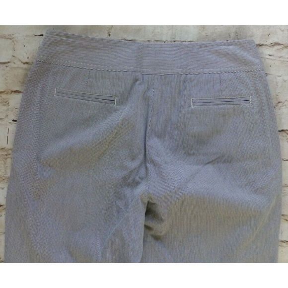 Rafaella Women's Pants Size 8 Seeer Sucker Capri  Black White stripes stretch - Picture 6 of 7